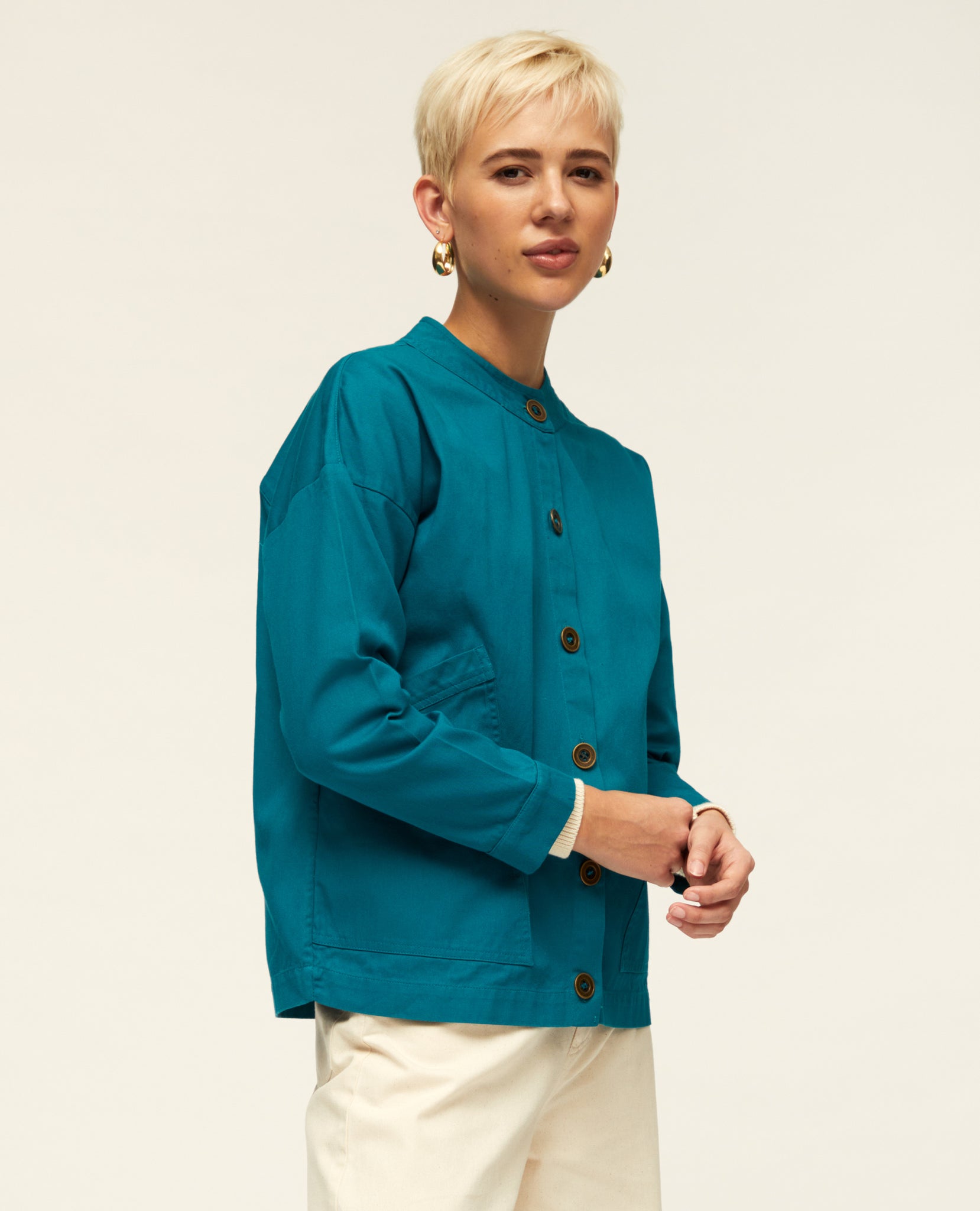 Aviva | Relaxed Jacket with Mandarin Collar